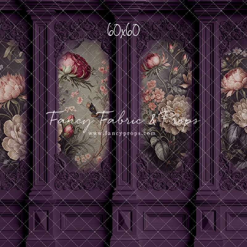 Plum Floral Victorian Wall - With Sweep Option