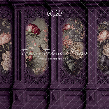 Plum Floral Victorian Wall - With Sweep Option