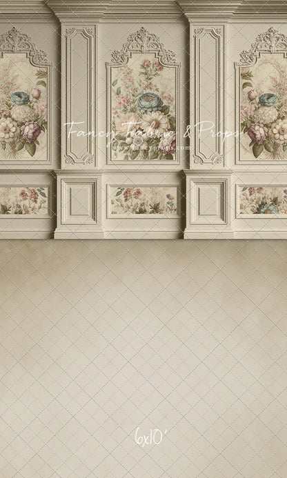 Ivory Floral Victorian Wall - With Sweep Option