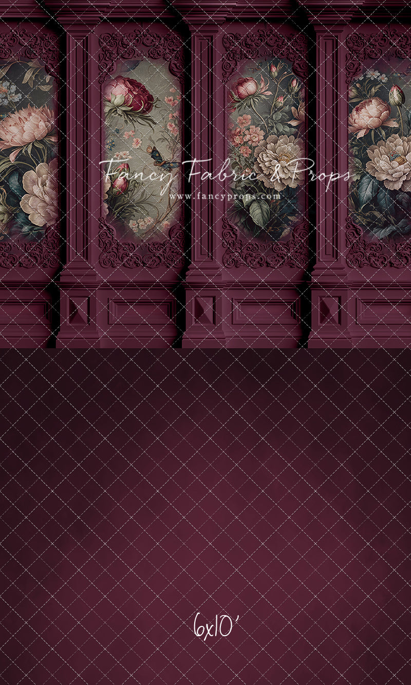 Magenta Floral Victorian Wall - With Sweep Option