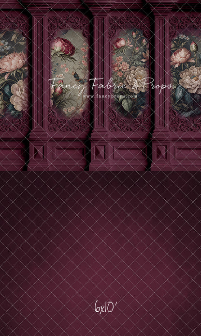 Magenta Floral Victorian Wall - With Sweep Option
