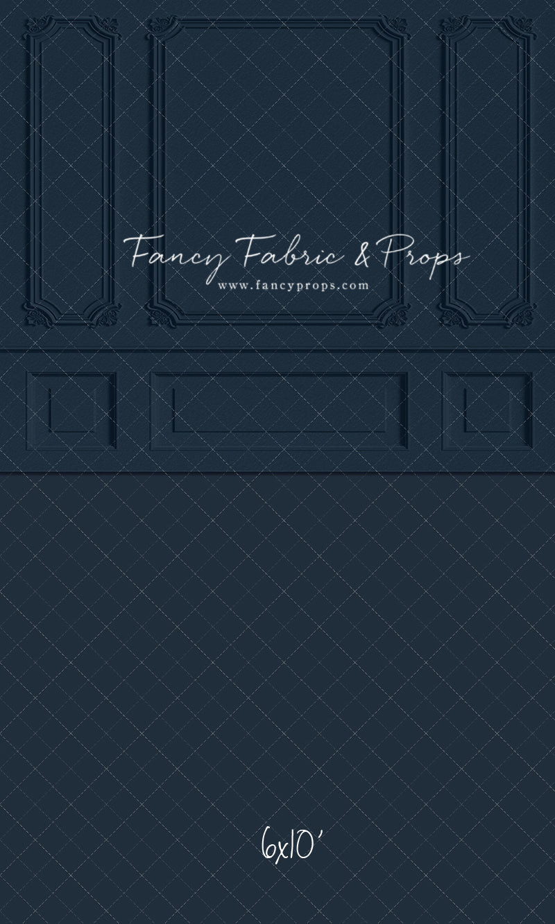 Classic Navy Wainscoting Wall - With Sweep Option