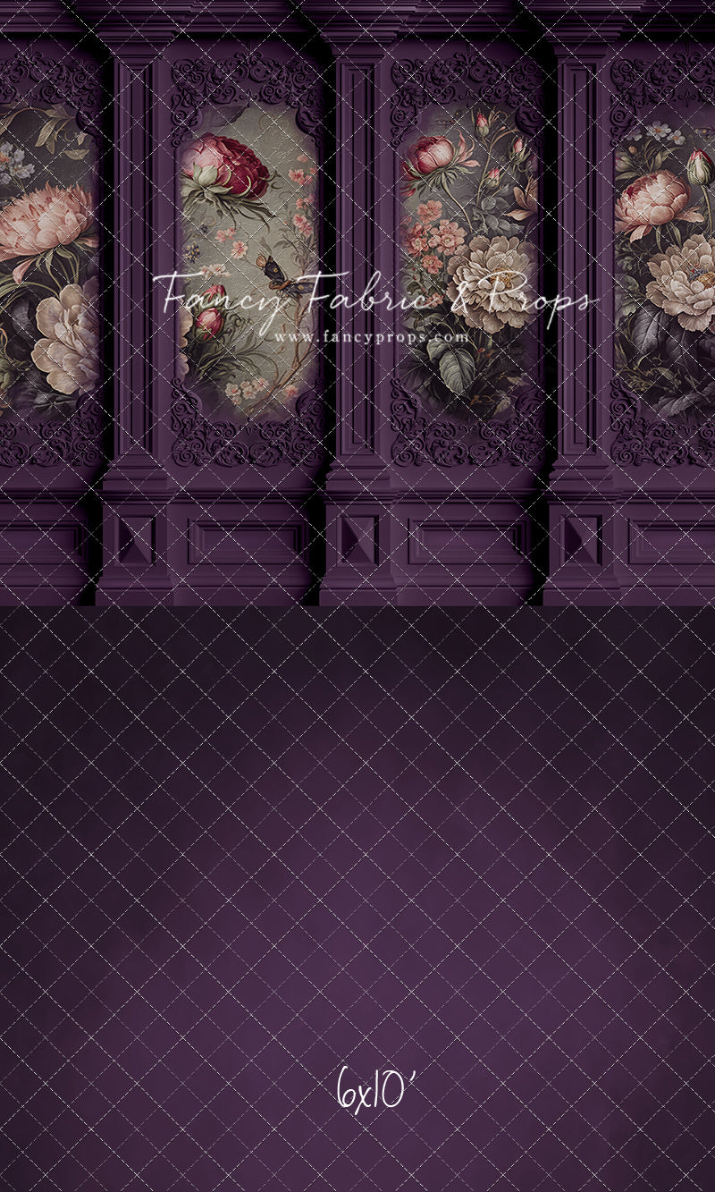 Plum Floral Victorian Wall - With Sweep Option