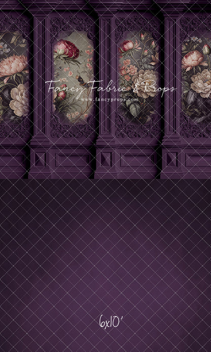 Plum Floral Victorian Wall - With Sweep Option