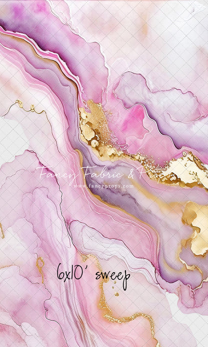 Rose Gold Marble Swirl - With Sweep Option