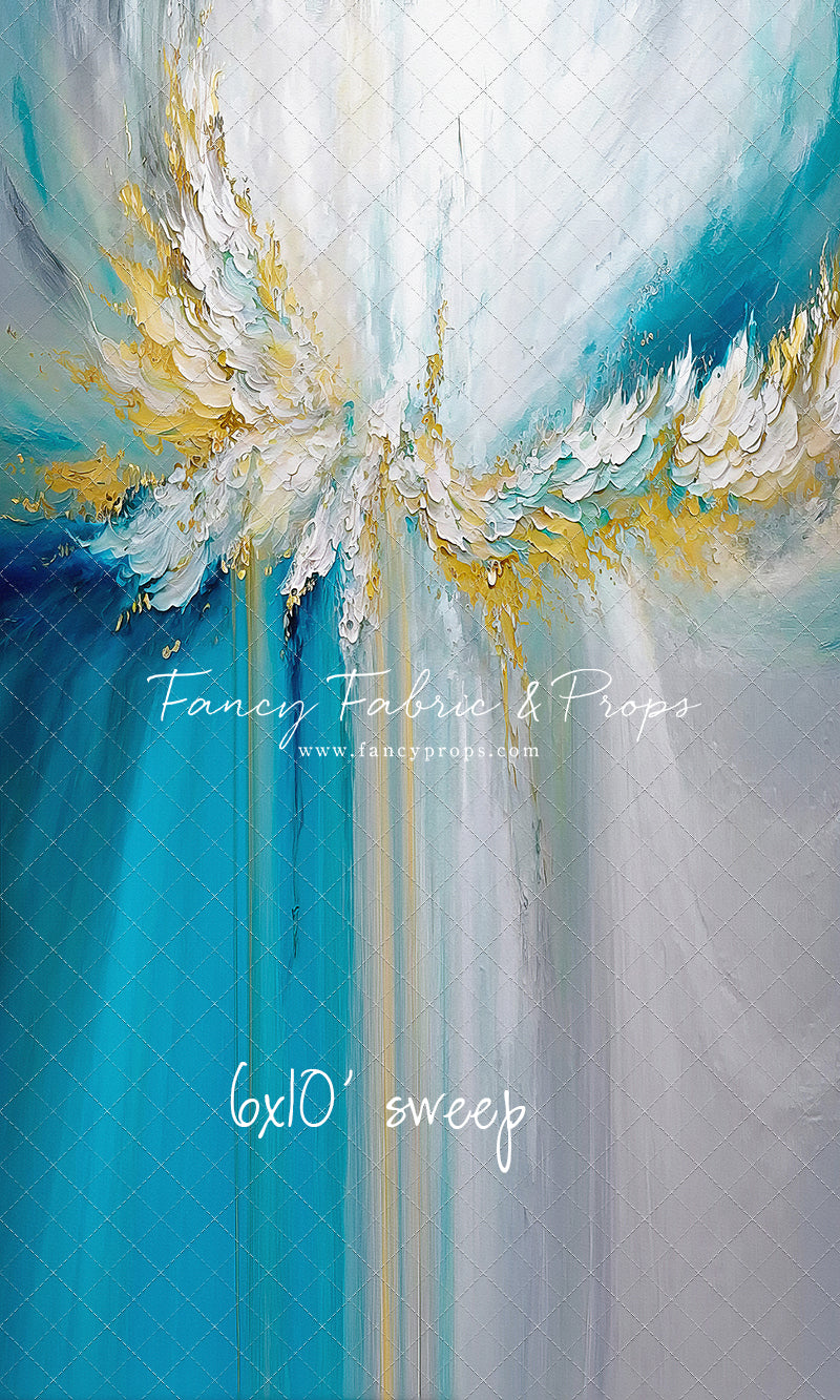 Golden Aquamarine Paint Melt - With Sweep Option