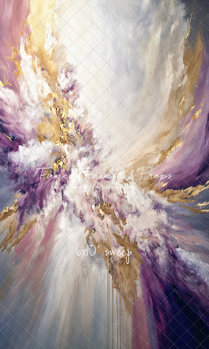 Purple & Golden Marble Swirl - With Sweep Option