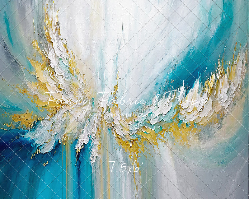 Golden Aquamarine Paint Melt - With Sweep Option