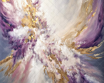 Purple & Golden Marble Swirl - With Sweep Option