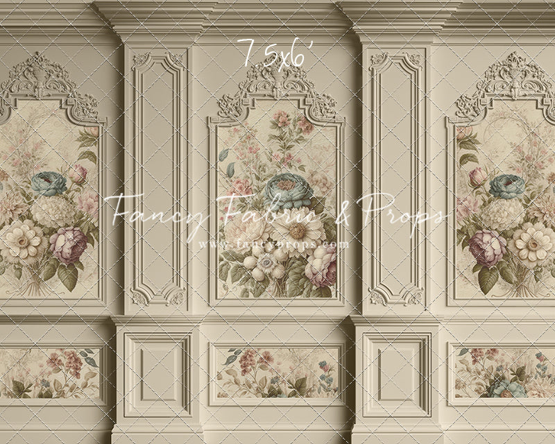 Ivory Floral Victorian Wall - With Sweep Option