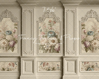 Ivory Floral Victorian Wall - With Sweep Option