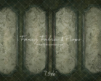 Sage Floral Wainscoting Wall