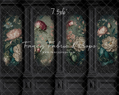 Black Floral Victorian Wall - With Sweep Option