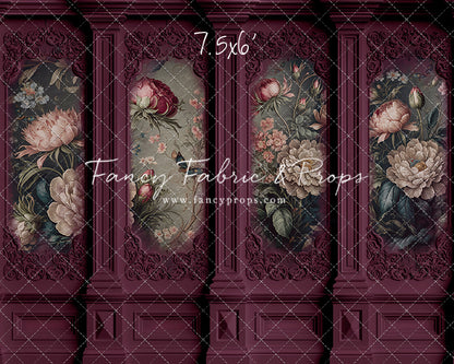 Magenta Floral Victorian Wall - With Sweep Option