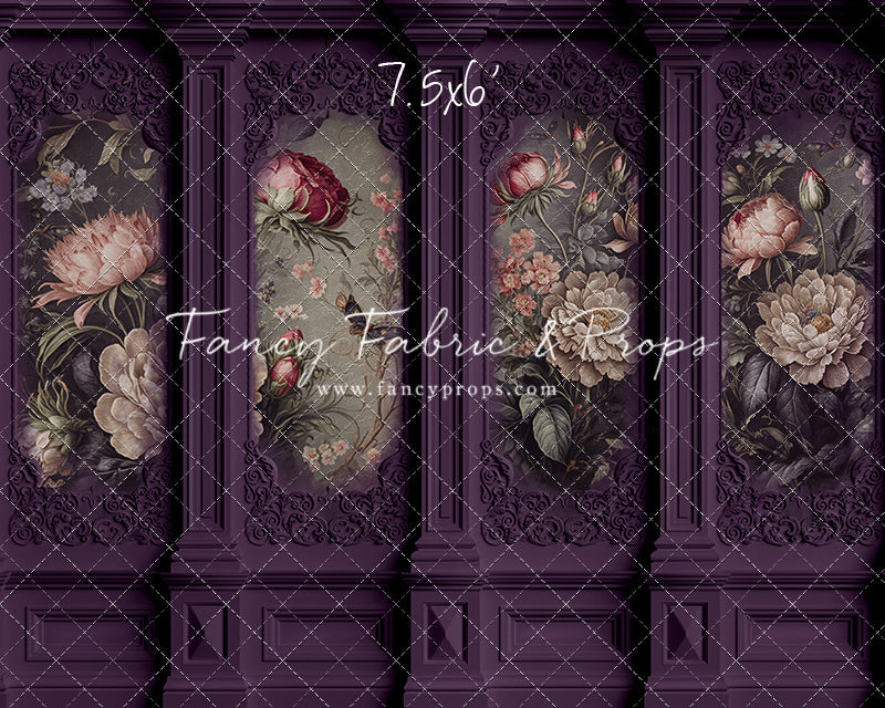 Plum Floral Victorian Wall - With Sweep Option