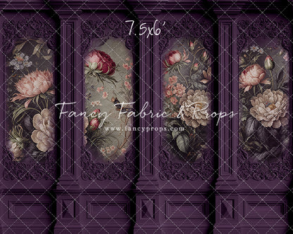 Plum Floral Victorian Wall - With Sweep Option