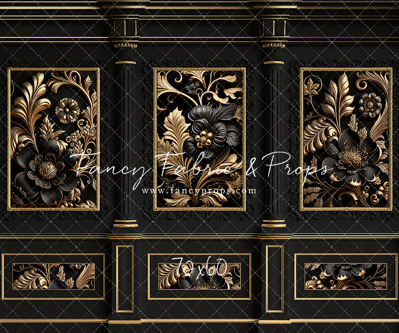 Black & Gold Elegance Wall - With Sweep Option