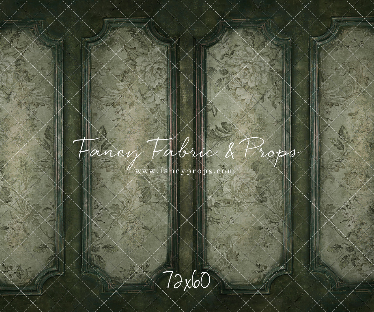 Sage Floral Wainscoting Wall