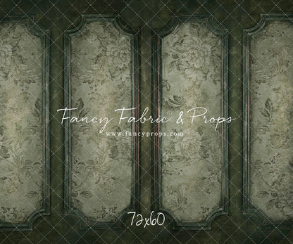 Sage Floral Wainscoting Wall