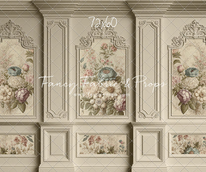 Ivory Floral Victorian Wall - With Sweep Option
