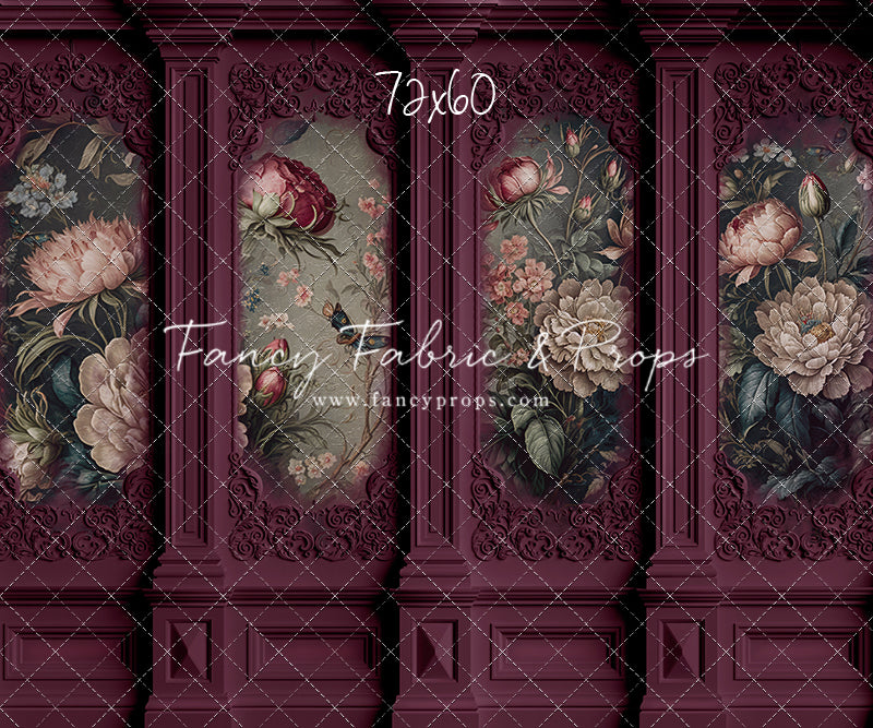 Magenta Floral Victorian Wall - With Sweep Option