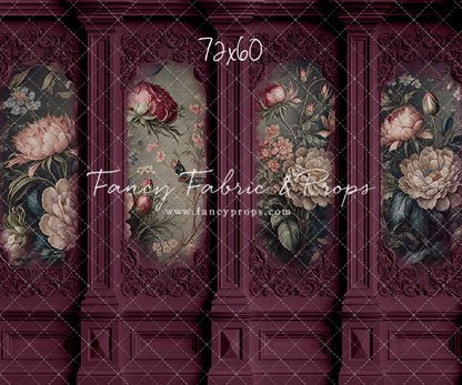 Magenta Floral Victorian Wall - With Sweep Option