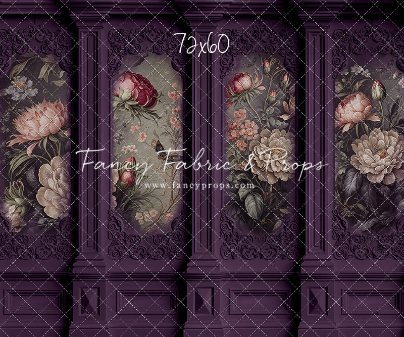 Plum Floral Victorian Wall - With Sweep Option