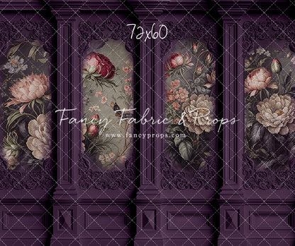 Plum Floral Victorian Wall - With Sweep Option