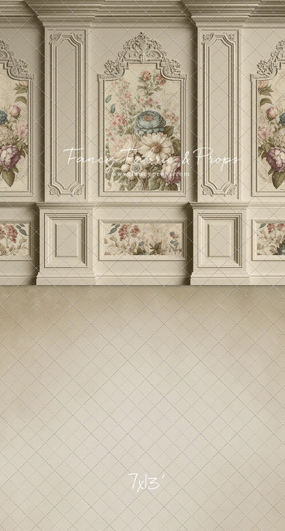 Ivory Floral Victorian Wall - With Sweep Option