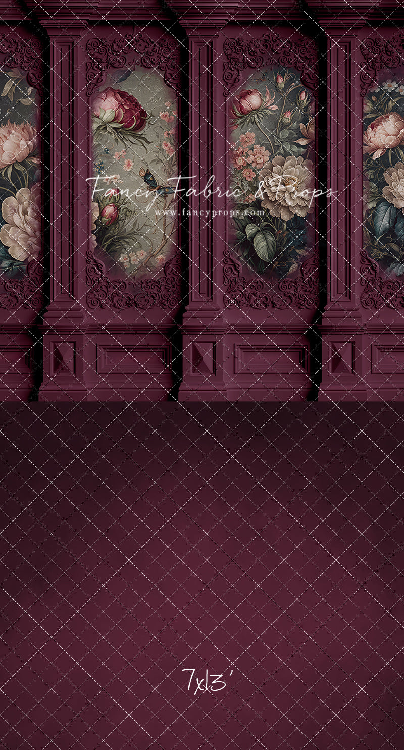 Magenta Floral Victorian Wall - With Sweep Option