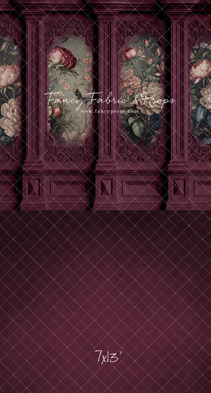 Magenta Floral Victorian Wall - With Sweep Option