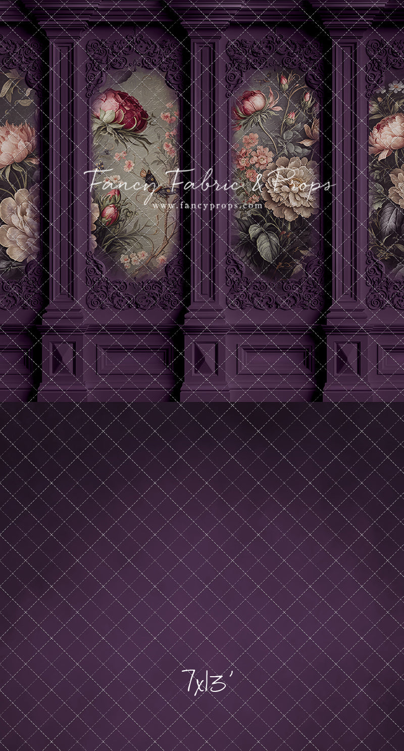 Plum Floral Victorian Wall - With Sweep Option