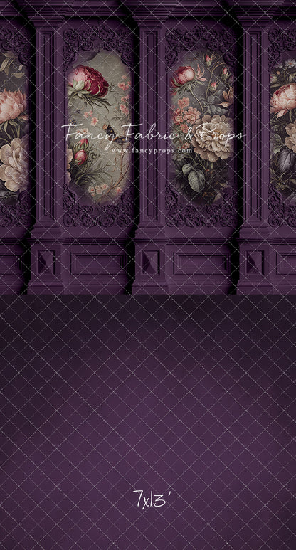 Plum Floral Victorian Wall - With Sweep Option