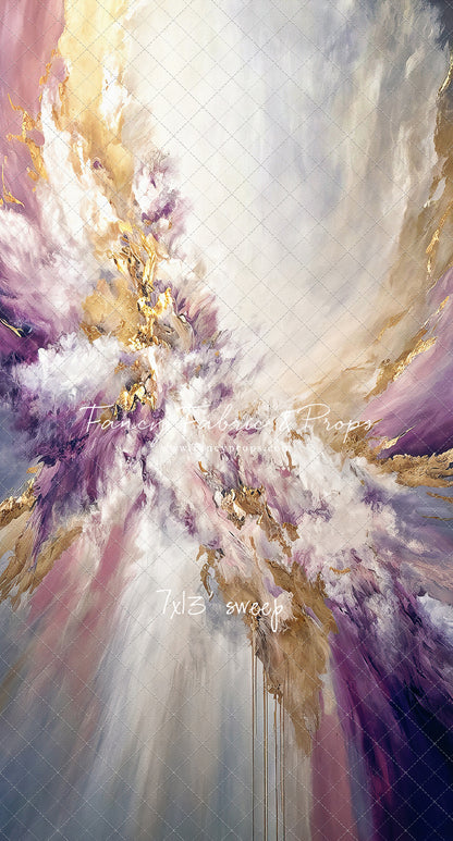 Purple & Golden Marble Swirl - With Sweep Option