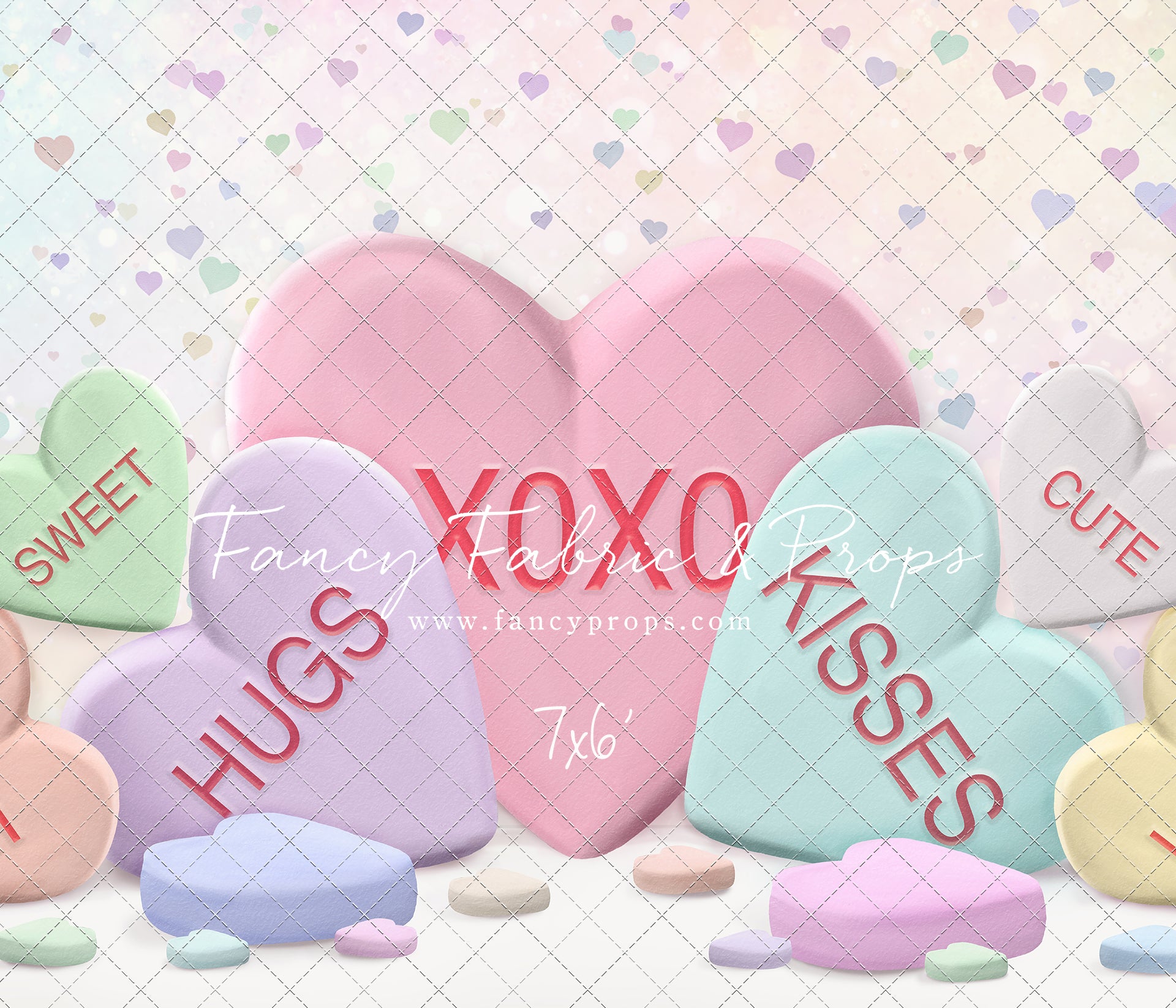 Hugs and Kisses – Fancy Fabric & Props