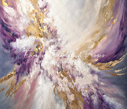 Purple & Golden Marble Swirl - With Sweep Option