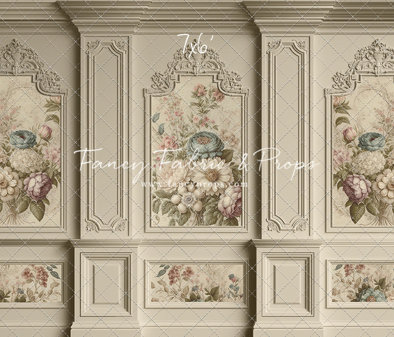 Ivory Floral Victorian Wall - With Sweep Option