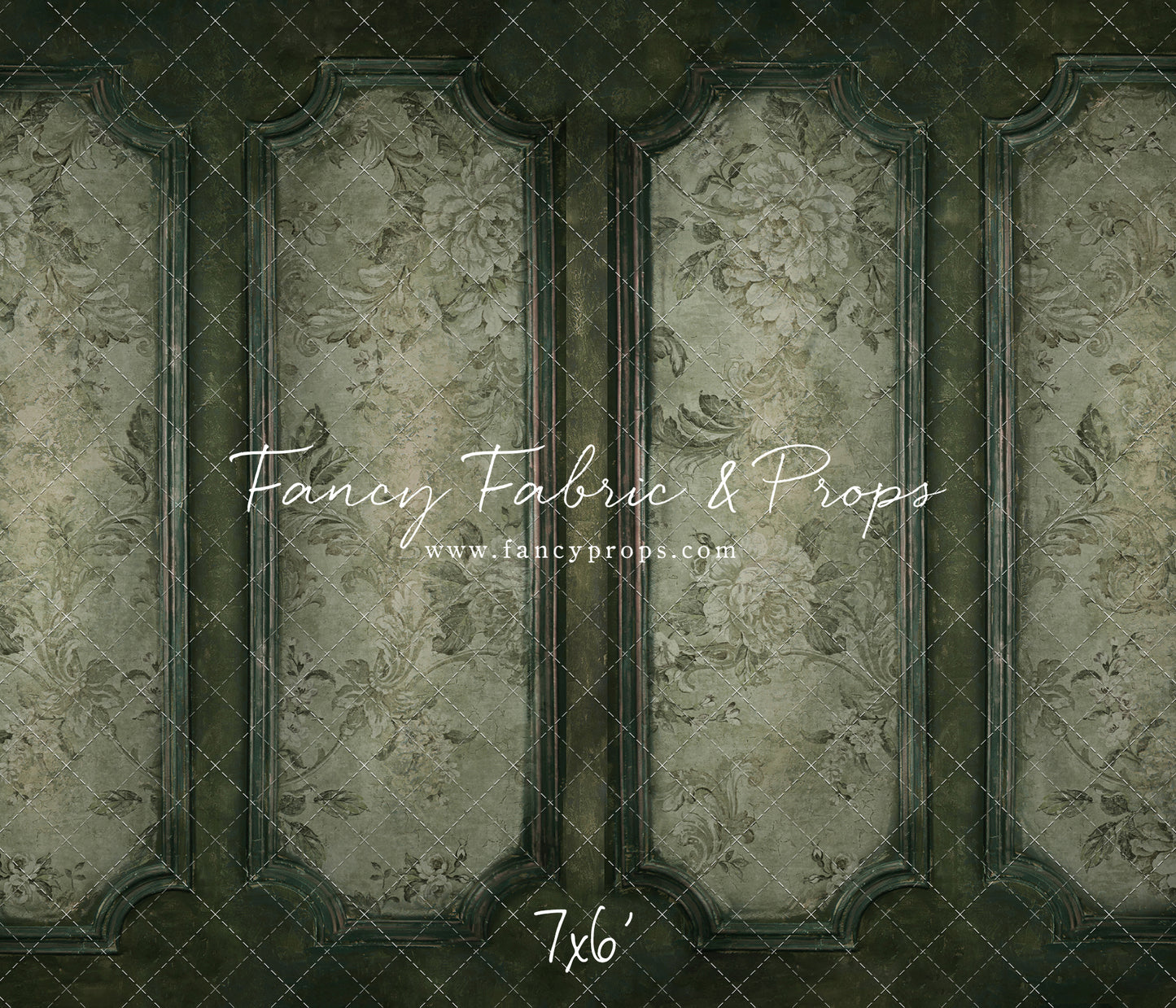 Sage Floral Wainscoting Wall