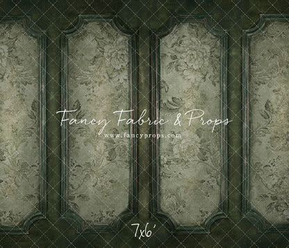 Sage Floral Wainscoting Wall