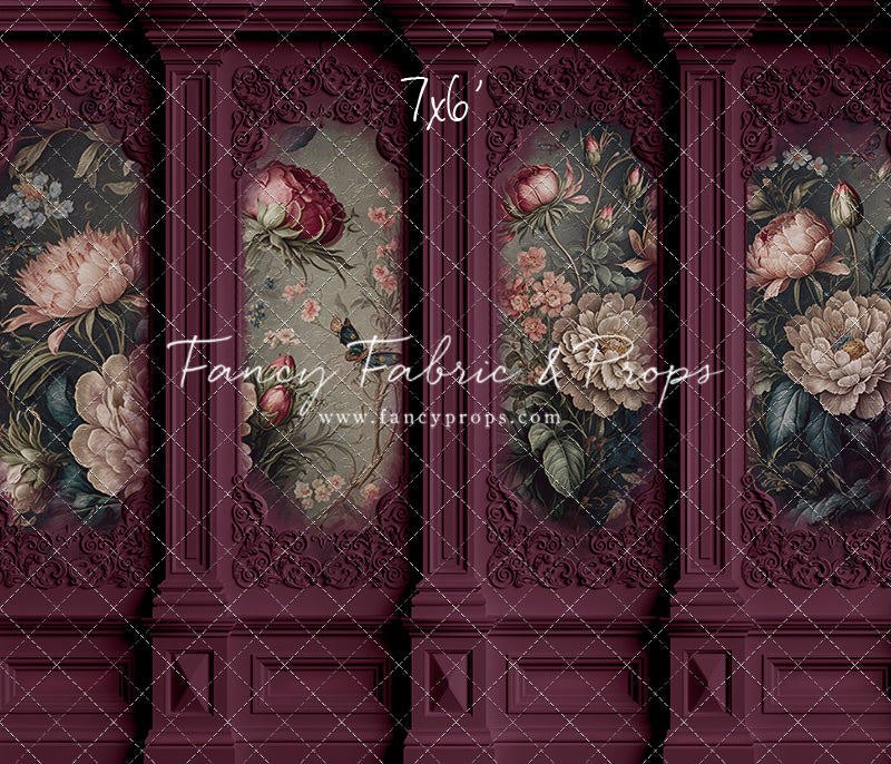 Magenta Floral Victorian Wall - With Sweep Option