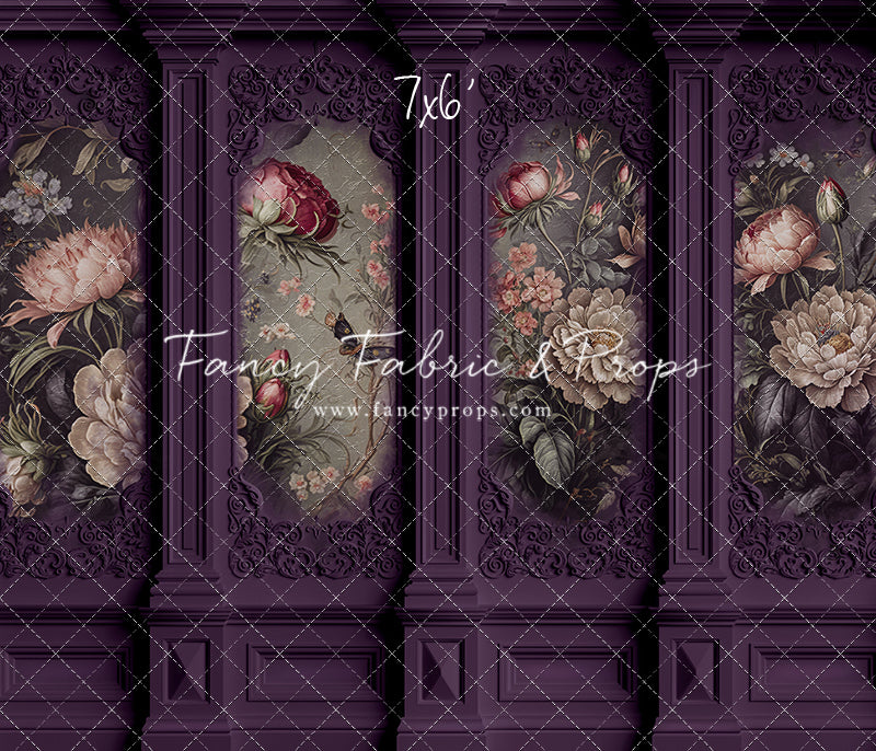 Plum Floral Victorian Wall - With Sweep Option