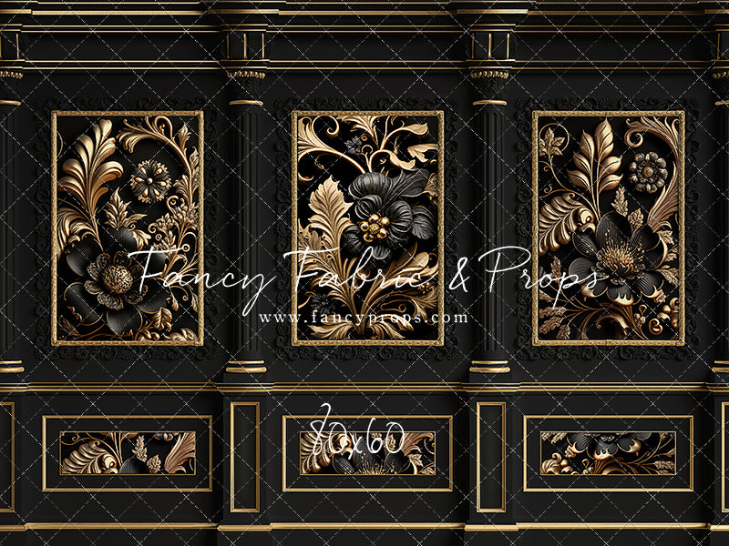 Black & Gold Elegance Wall - With Sweep Option