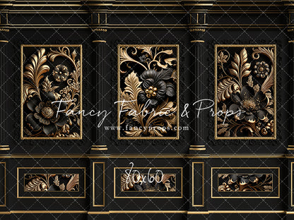 Black & Gold Elegance Wall - With Sweep Option