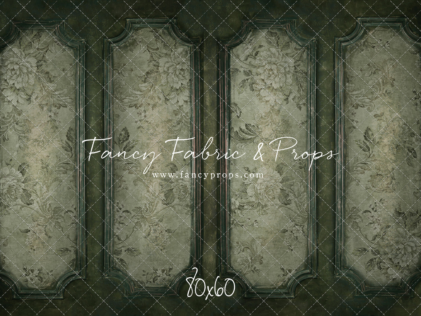 Sage Floral Wainscoting Wall