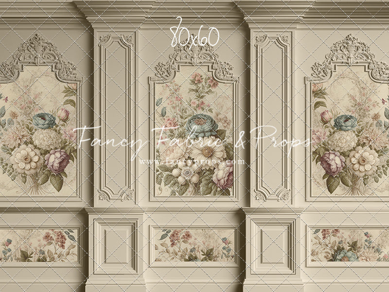 Ivory Floral Victorian Wall - With Sweep Option