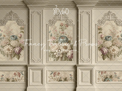 Ivory Floral Victorian Wall - With Sweep Option