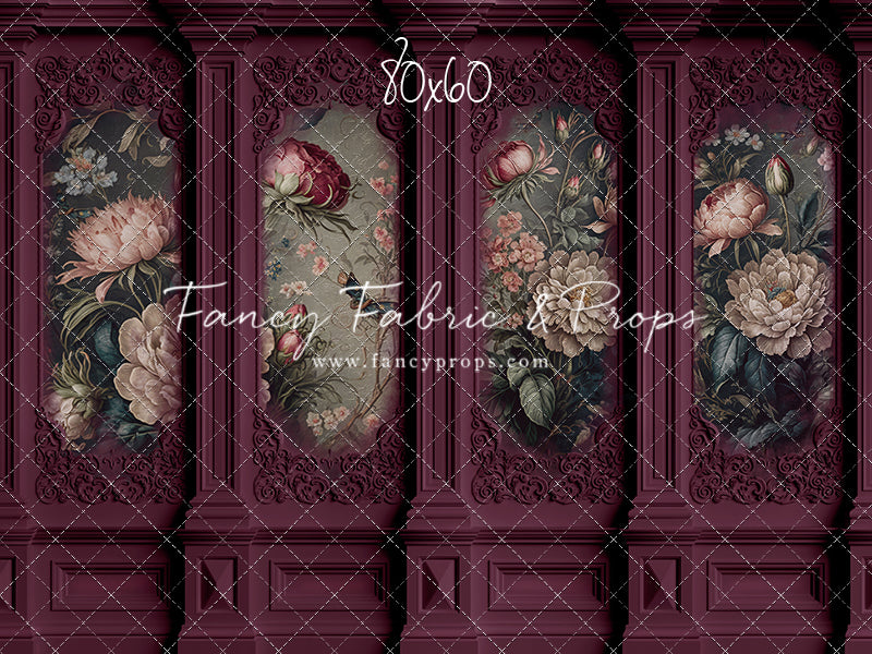 Magenta Floral Victorian Wall - With Sweep Option