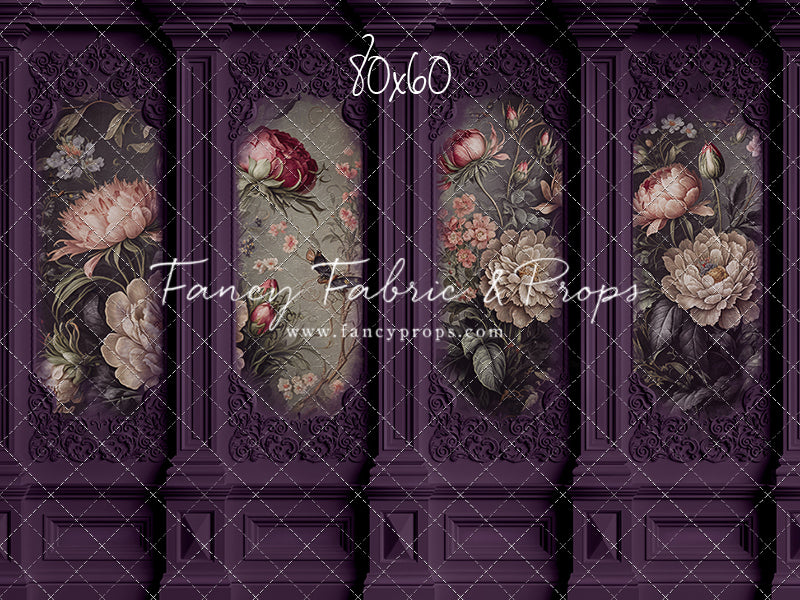 Plum Floral Victorian Wall - With Sweep Option