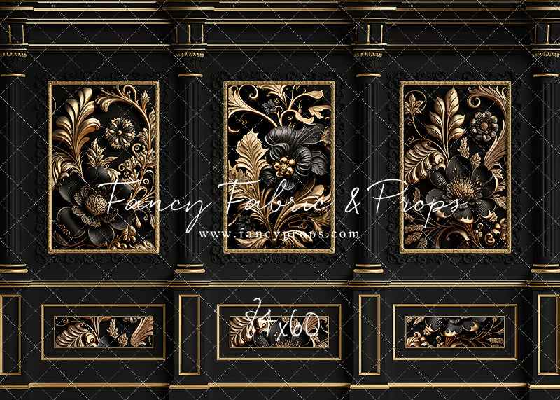 Black & Gold Elegance Wall - With Sweep Option