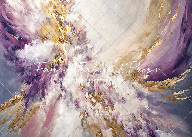 Purple & Golden Marble Swirl - With Sweep Option